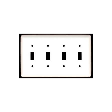 Mulberry Number of Gangs: 4 Steel, Semi-Gloss Finish, White 76074